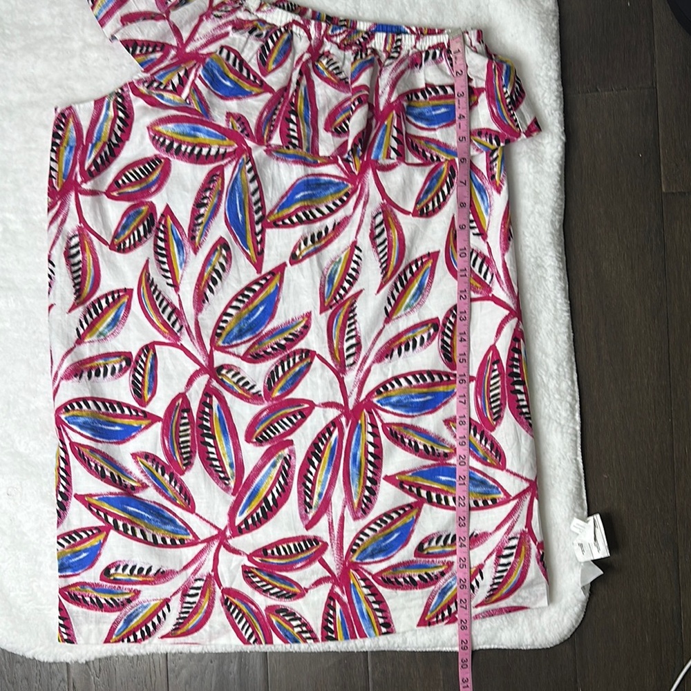 J. Crew NWT-SIZE XL.Multicolor One-Shoulder Top - Picture 8 of 16
